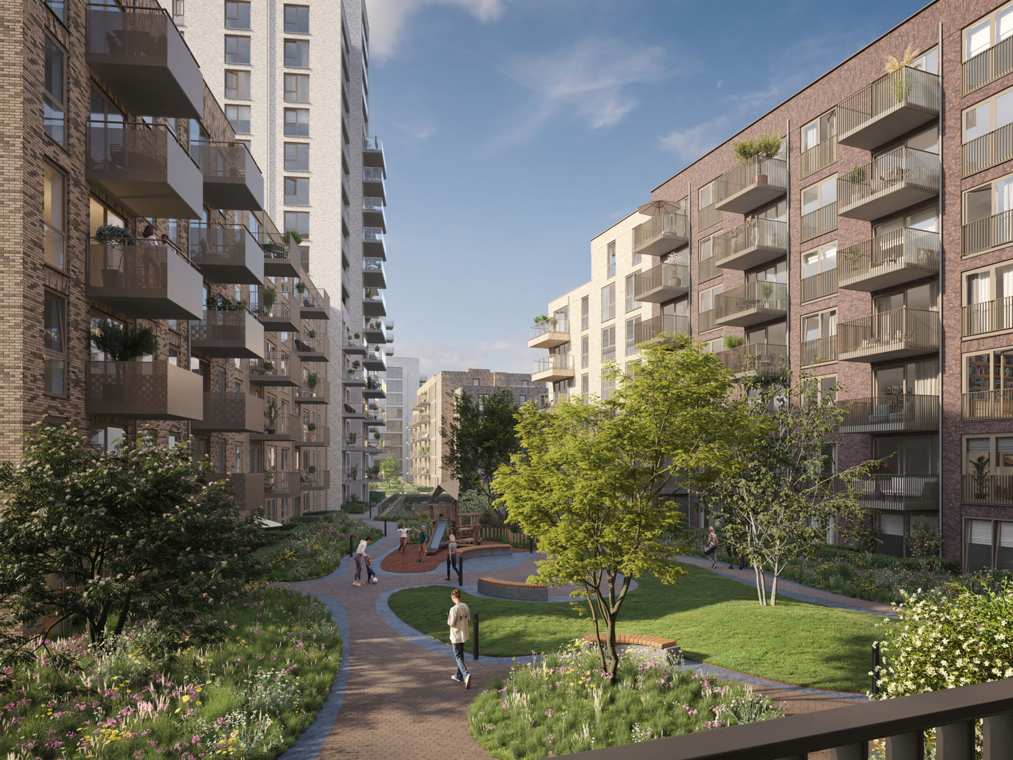 Nieuwbouw Purmerend Wherezien Fase1 Binnentuin Zicht Blok H Mrt26 2048X1536